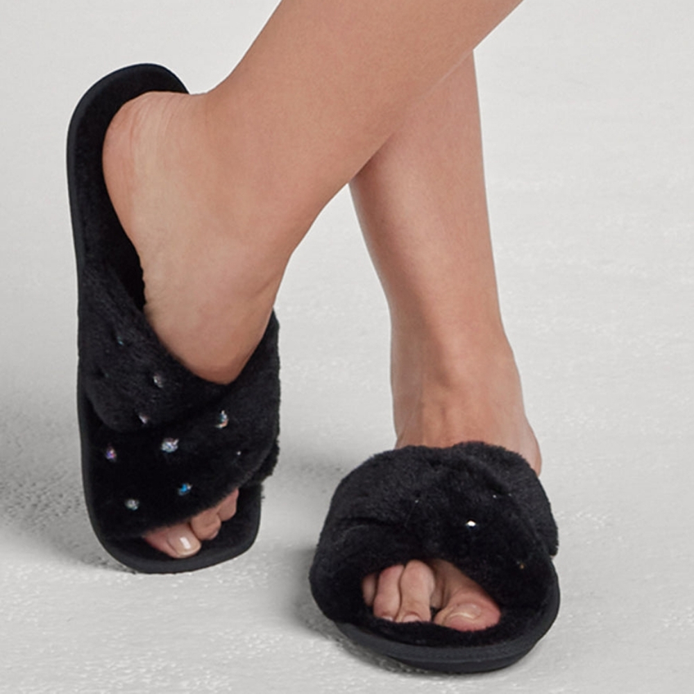 Venus Rhinestone Embellished Criss Cross Slippers Size Large Special 3 For $25!